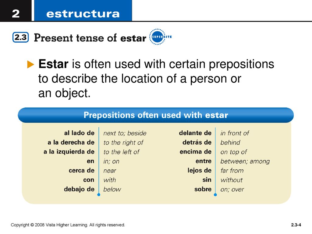 Verb Ser And Estar Chart