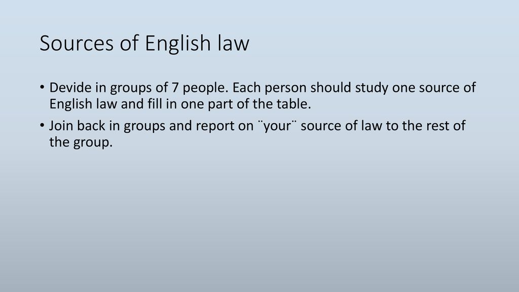 Unit 7 the sources of english law ppt download