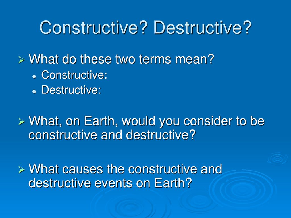 Second term. Constructive and destructive Conflicts. Constructive Forces destructive Forces. POWERPOINT destroy. Terms mean.
