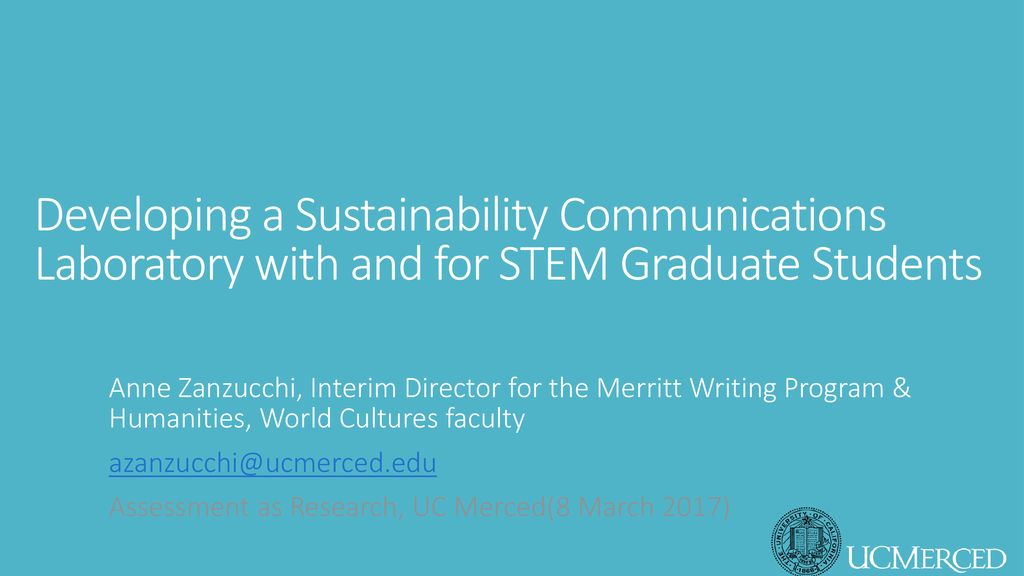 Developing a Sustainability Communications Laboratory with and for STEM ...