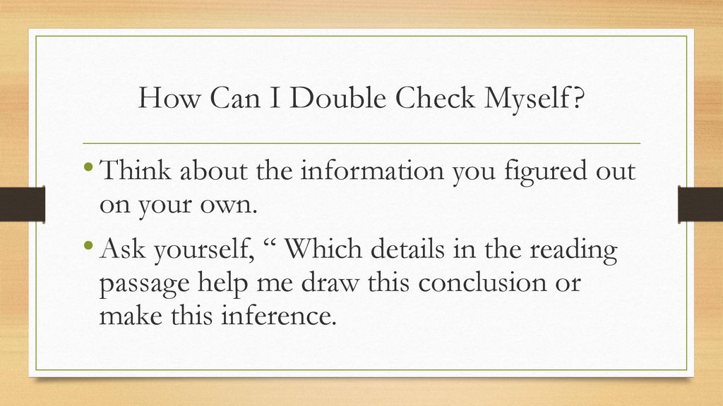 Readers double check themselves