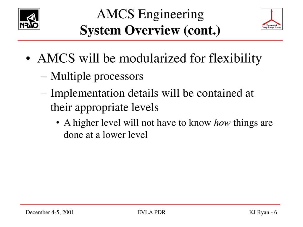 AMCS Engineering System Overview (cont.)
