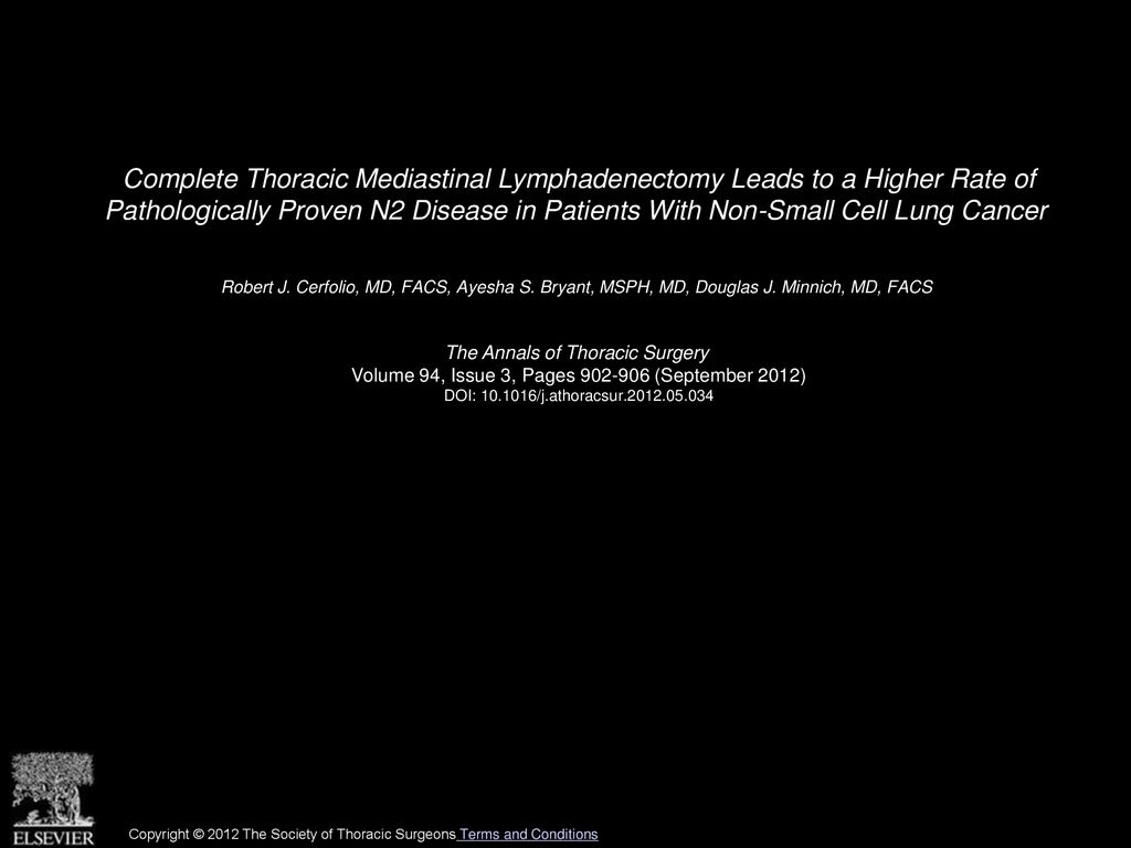 Complete Thoracic Mediastinal Lymphadenectomy Leads to a Higher Rate of Pathologically Proven N2 Disease in Patients With Non-Small Cell Lung Cancer