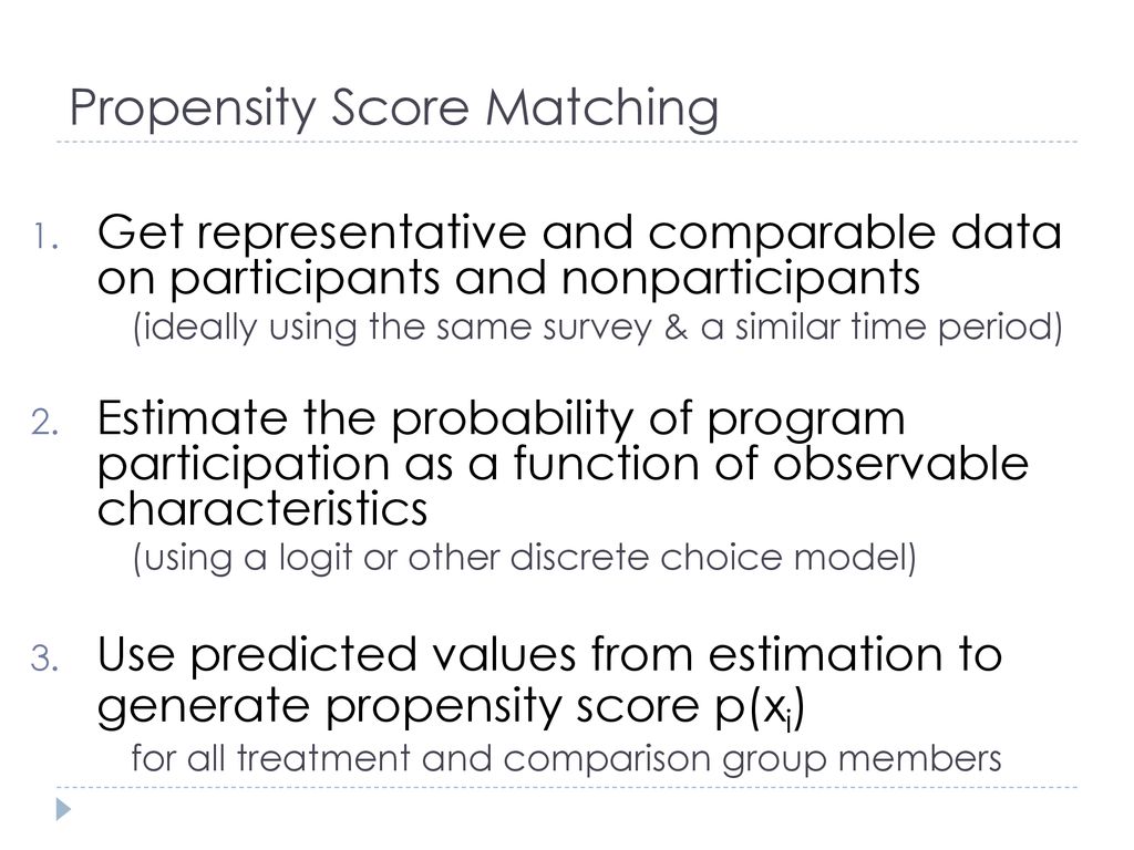 Matching Methods & Propensity Scores - ppt download