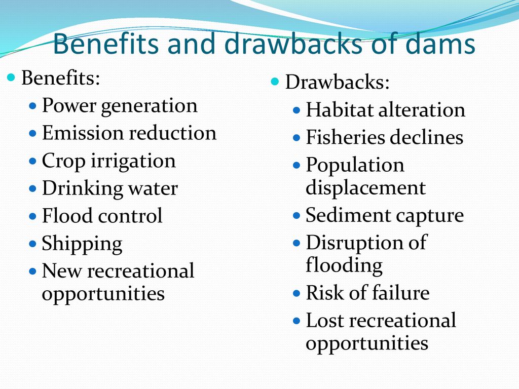 benefits of dams and its problems