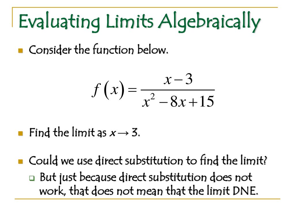 Finding limits an algebraic approach ppt download