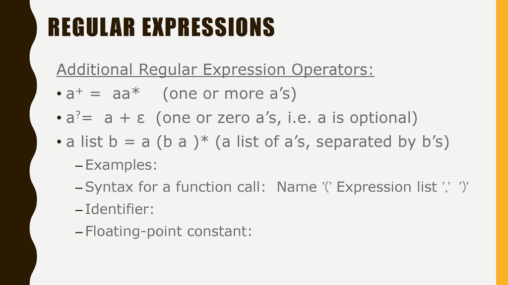 Regular expressions module 04 3 cop4020 programing language concepts