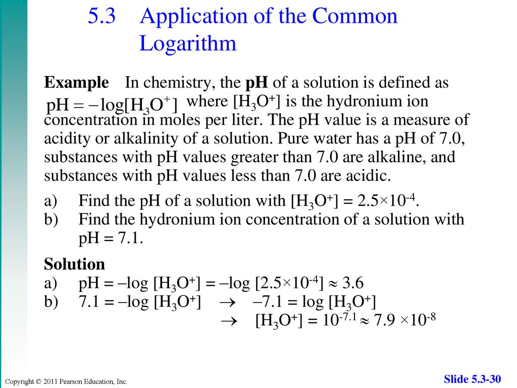 5.3 Application of the Common Logarithm