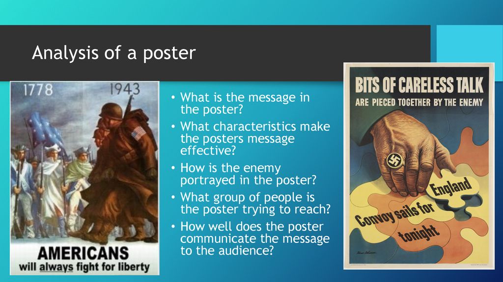 Analysis of a poster What is the message in the poster