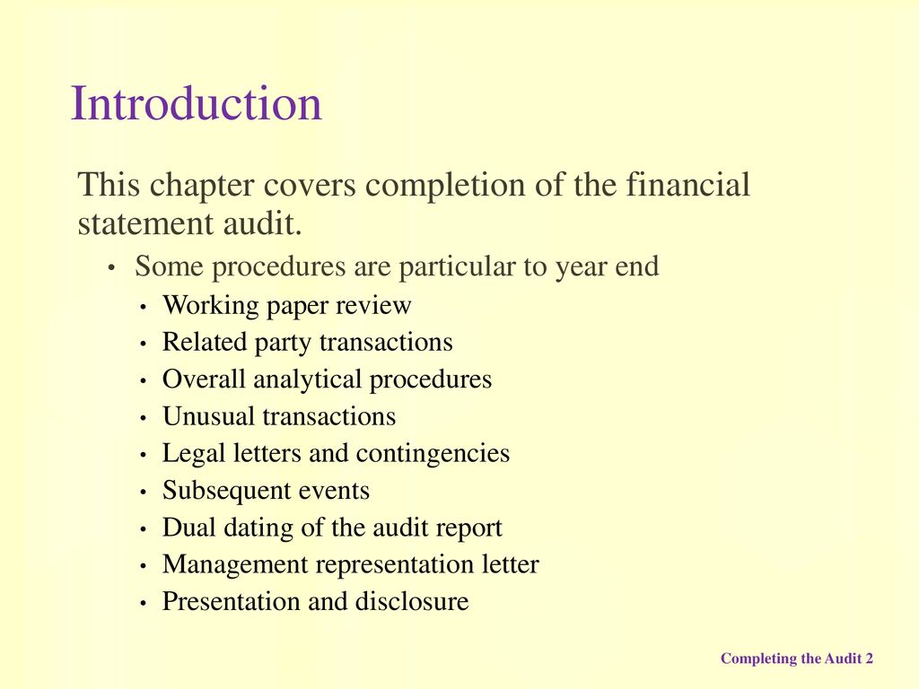 Completing The Audit Cas 260 Communication With Those Charged With Governance Cas 500 Audit Evidence Cas 505 External Confirmations Cas 550 Related Ppt Download