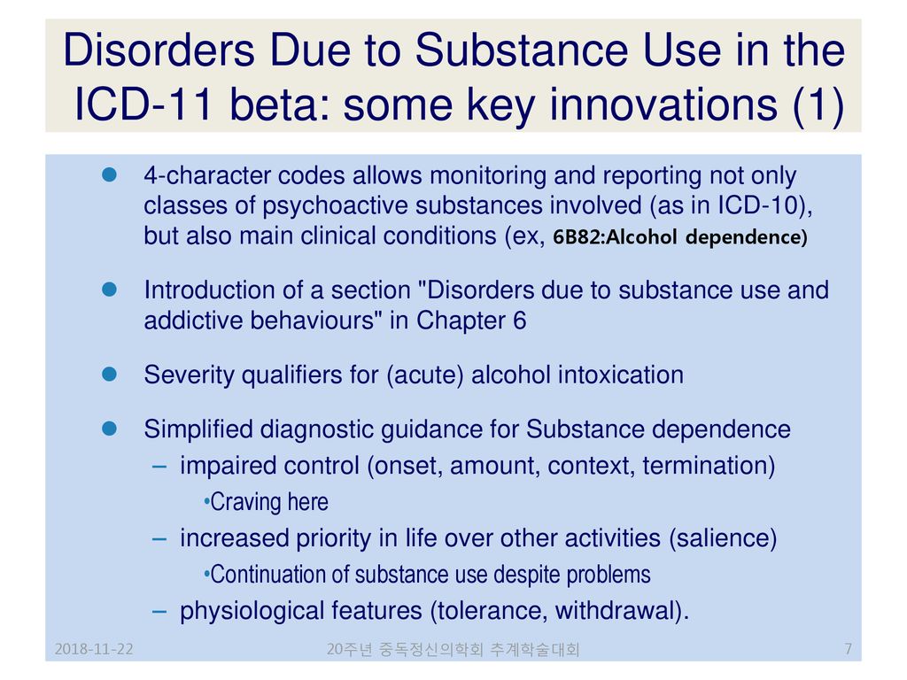 Addictive Disorders In Icd 11 Beta Substance Use Ppt Download