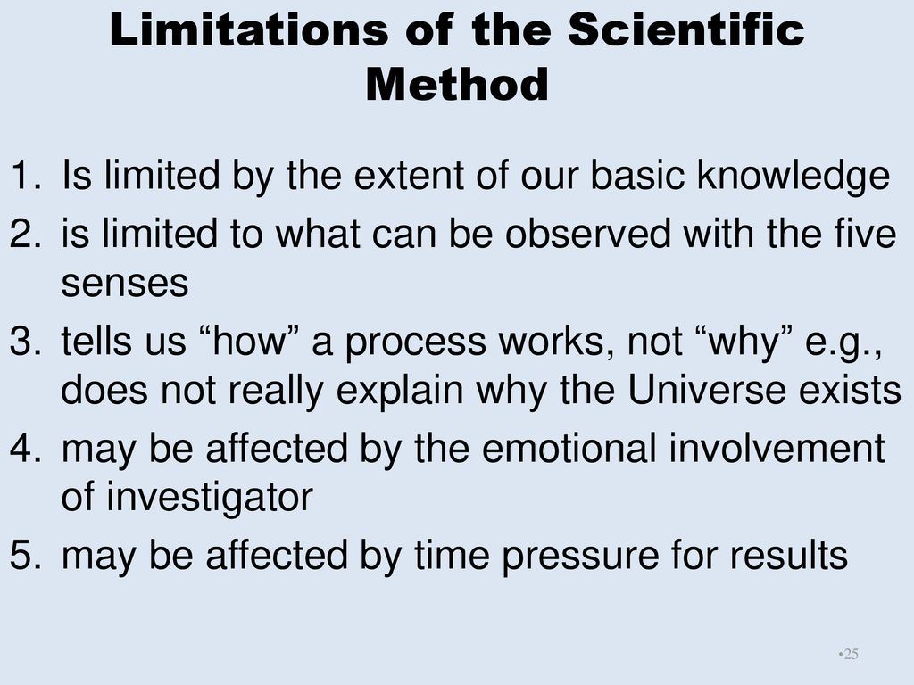 what are the limitations of scientific method