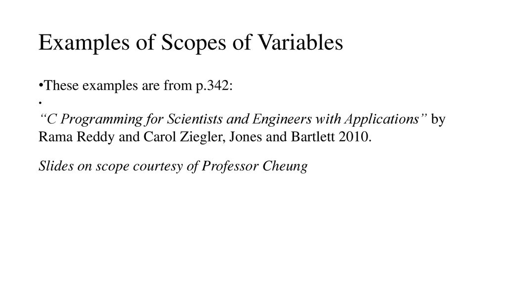 CS 240 – Lecture 5 Scope of Variables, The Stack, Automatic Variables ...