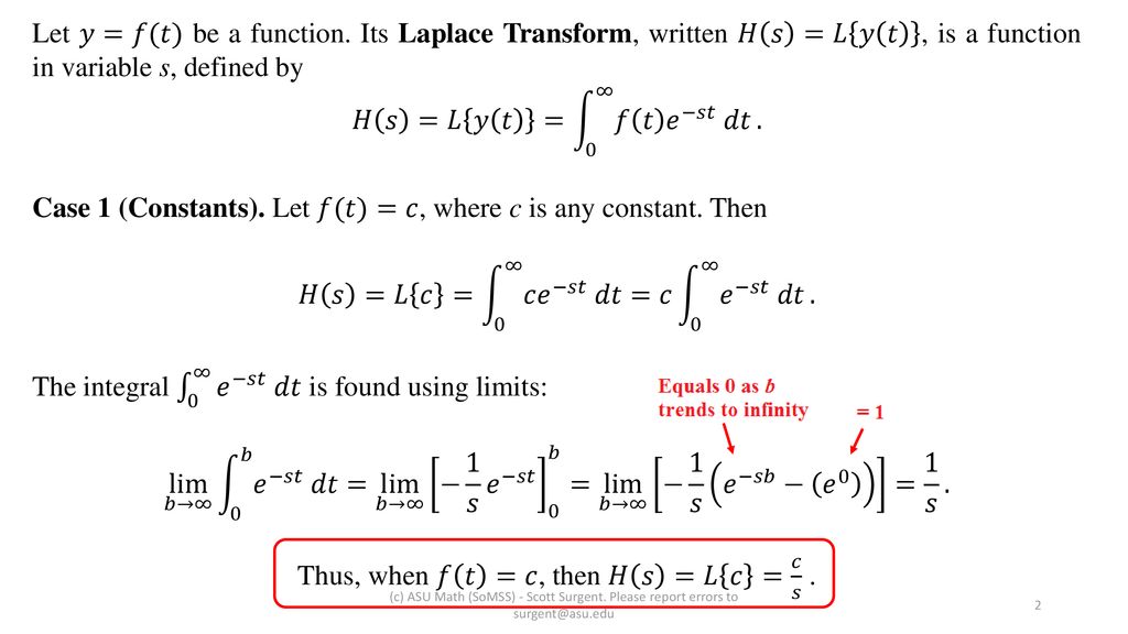 Laplace Transforms Mat Ppt Download