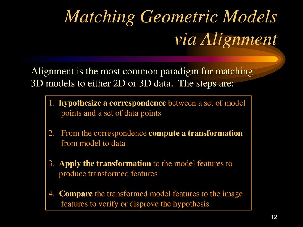 Matching Geometric Models via Alignment