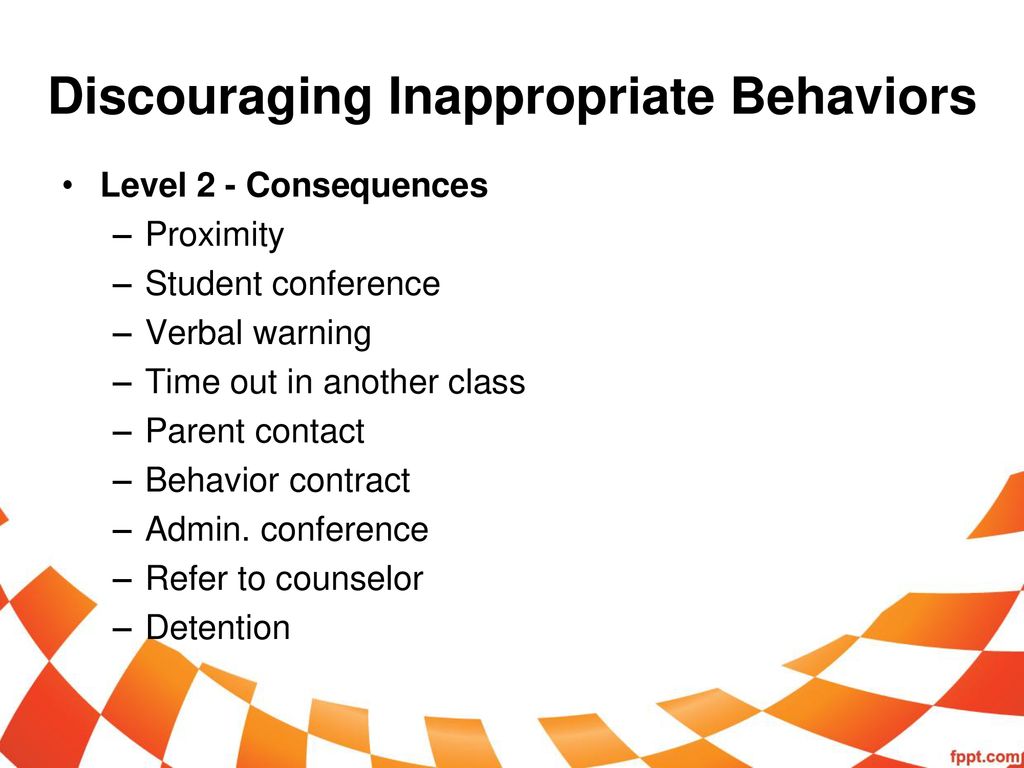 Discouraging Inappropriate Behaviors - ppt download