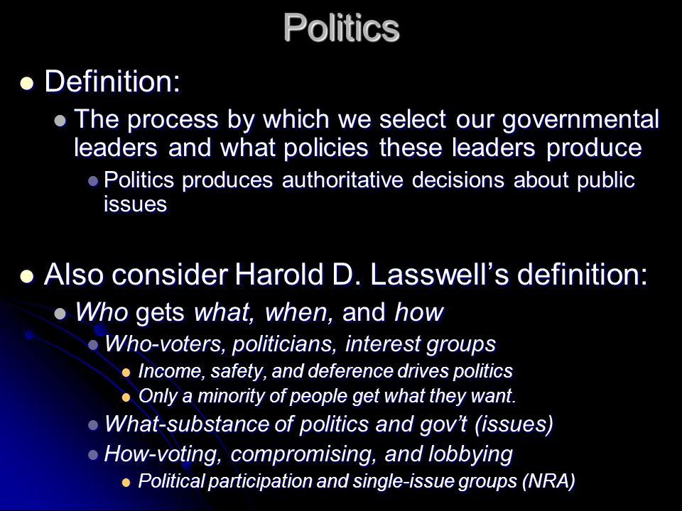 definition of politics by harold lasswell