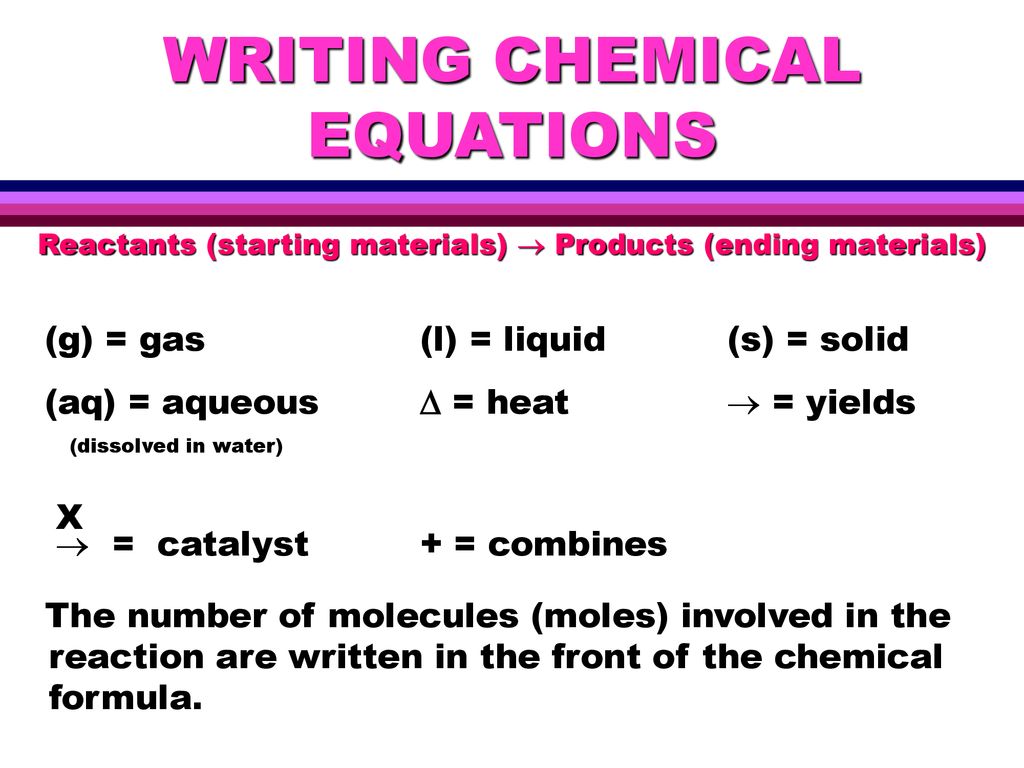 WRITING CHEMICAL EQUATIONS - ppt download