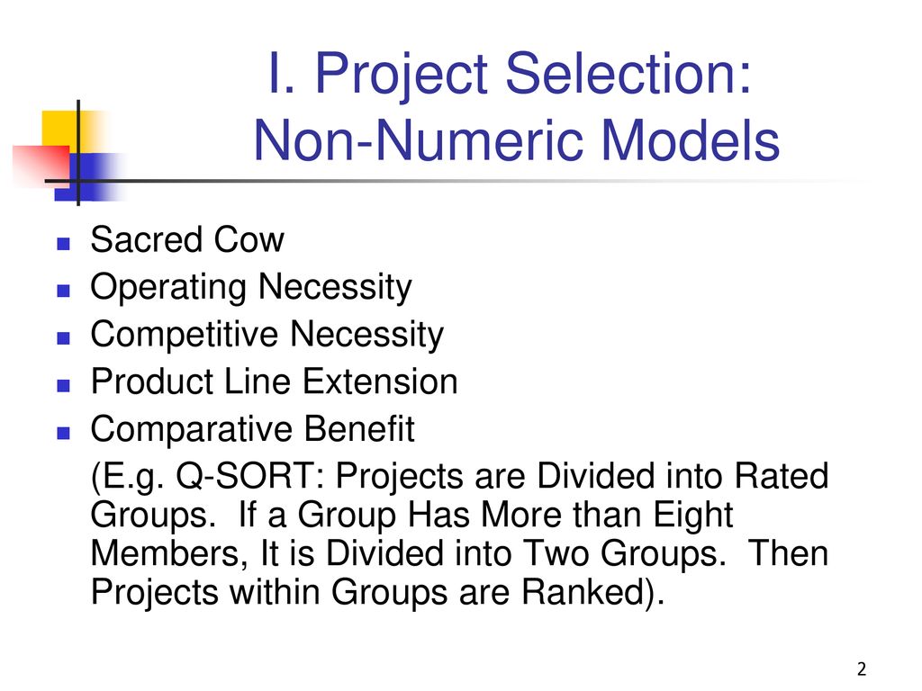 Project selection ppt download