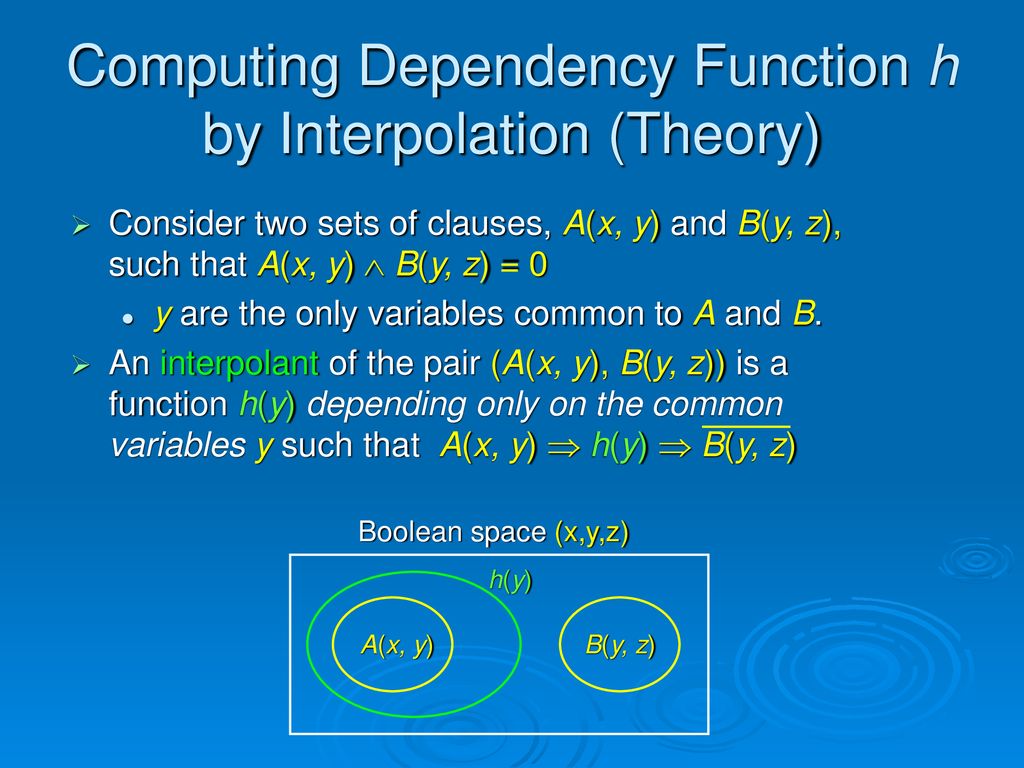 Computing Dependency Function h by Interpolation (Theory)