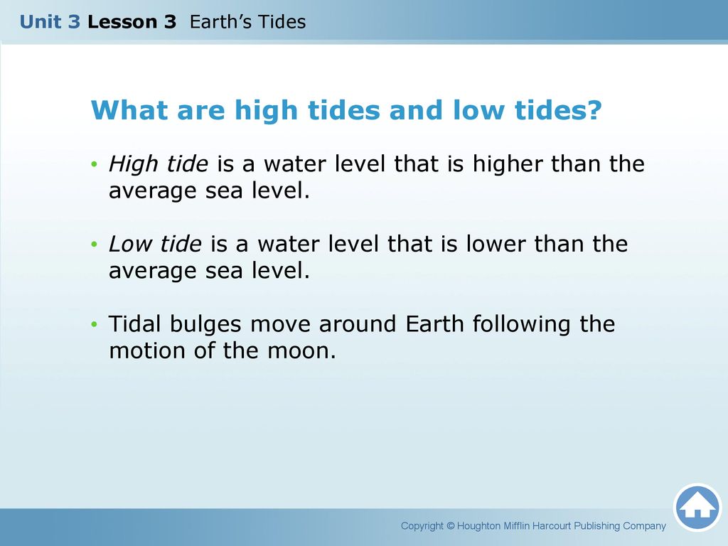 Unit 3 lesson 3 earth s tides ppt download