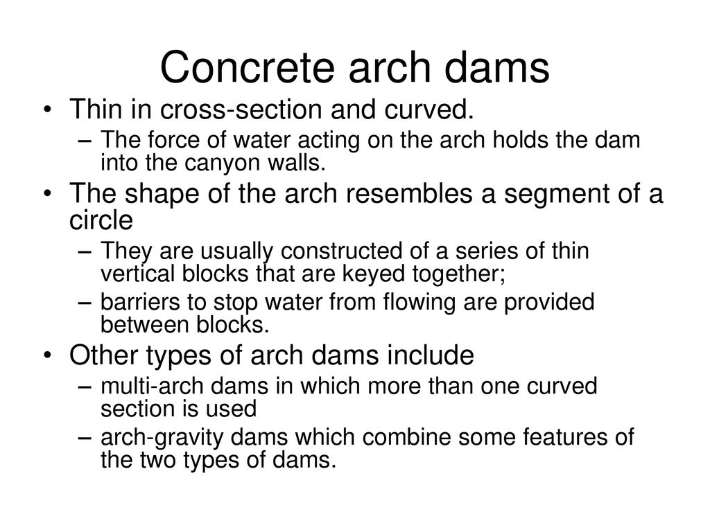 arch dam cross section