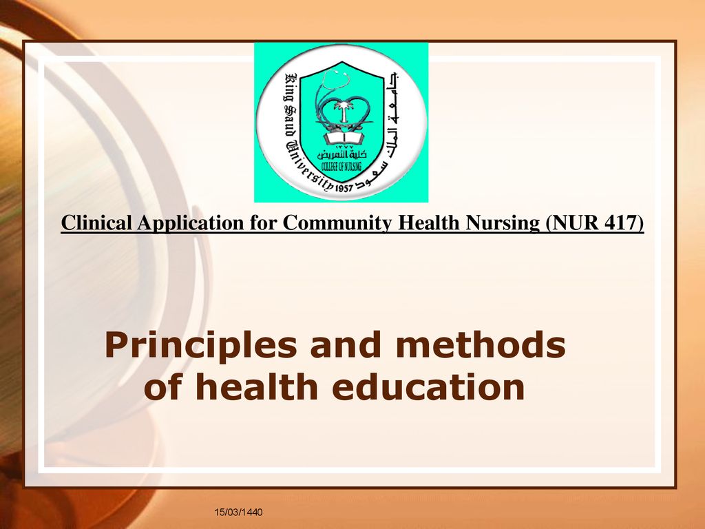 Principles and methods of health education