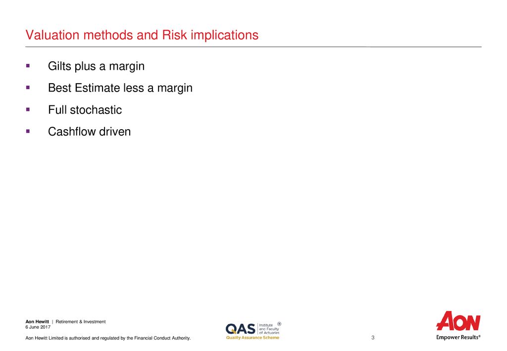 Valuation methods and Risk implications