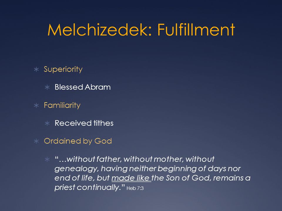 The Order of Melchizedek - ppt download