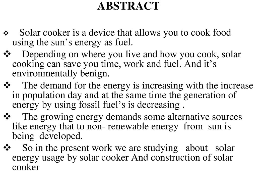 Solar Cooker Ppt Download
