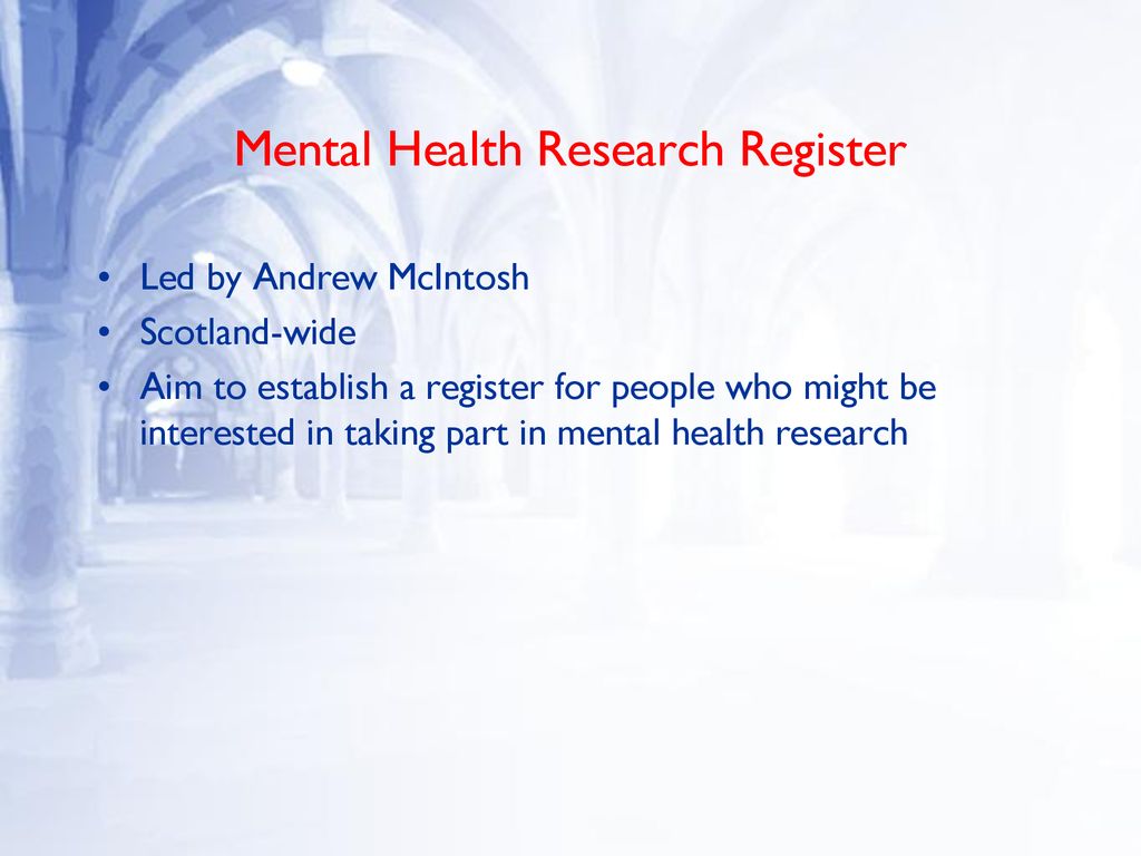 Mental Health Research Register
