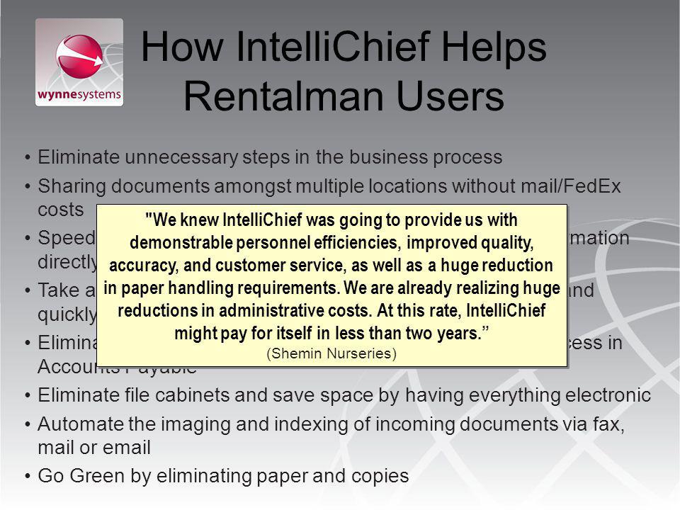 How IntelliChief Helps Rentalman Users