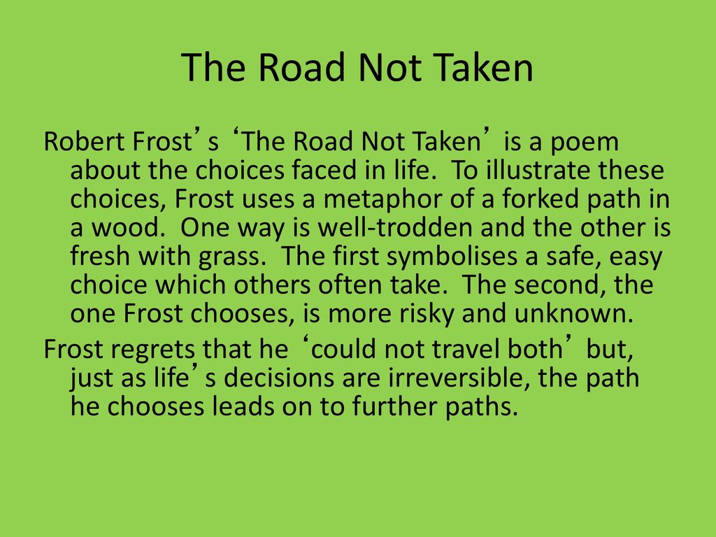 Реферат: Robert Frost Poem Choices Are Taken