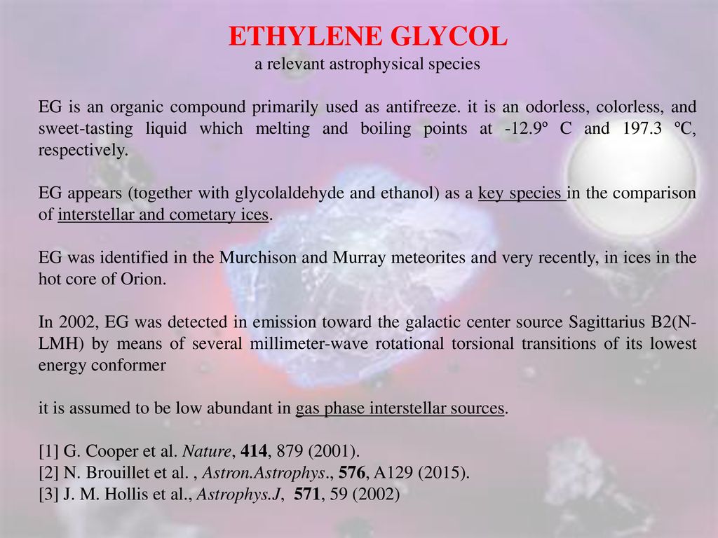 Weak Intramolecular Interaction Effects On The Structure And The Torsional Spectra Of Ethylene Glycol An Astrophysical Species M L Senent And R Boussessi Ppt Download