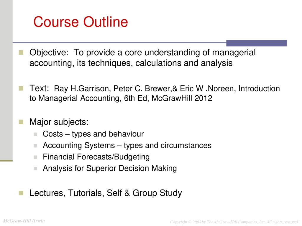An Introduction To Managerial Accounting Ppt Download