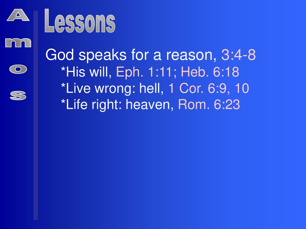 God speaks for a reason, 3:4-8