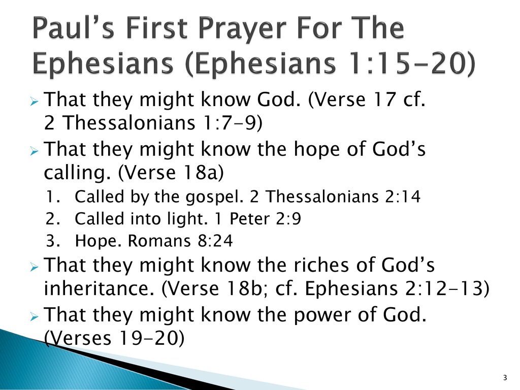 Paul’s Prayers For The Ephesians - ppt download