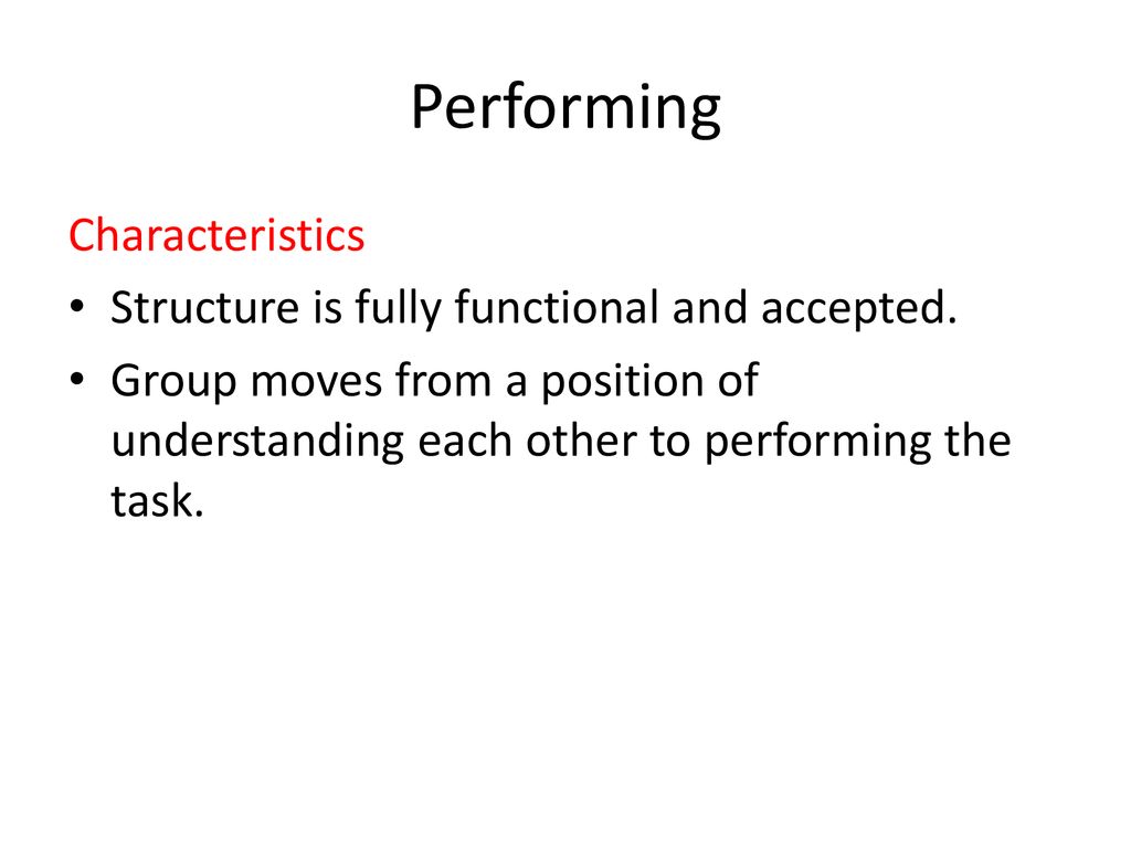 Performing Characteristics Structure is fully functional and accepted.