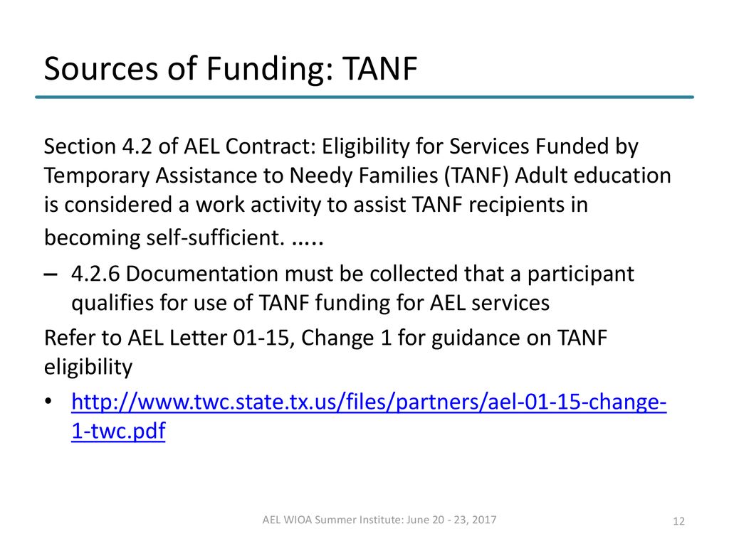 AEL Funding Sources and Authorities - ppt download