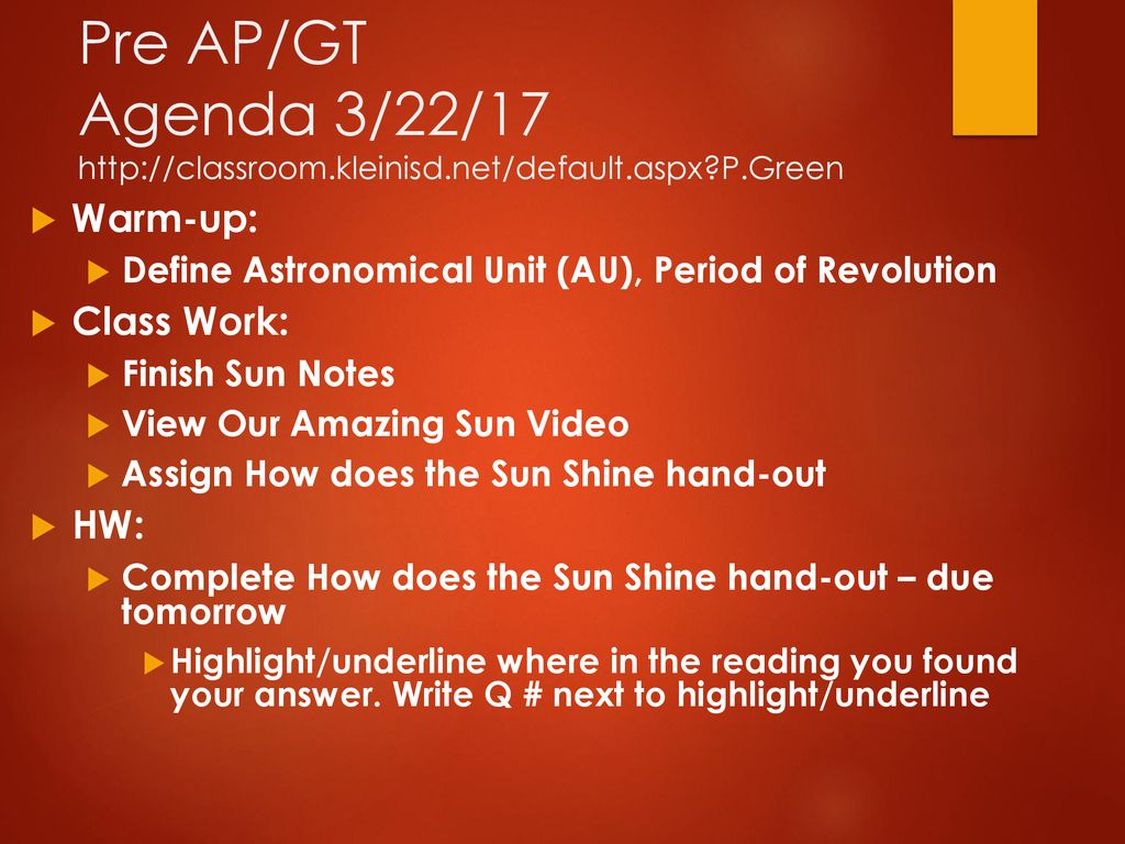 Pre ap gt agenda 3 20 17 kleinisd net default aspx ppt download