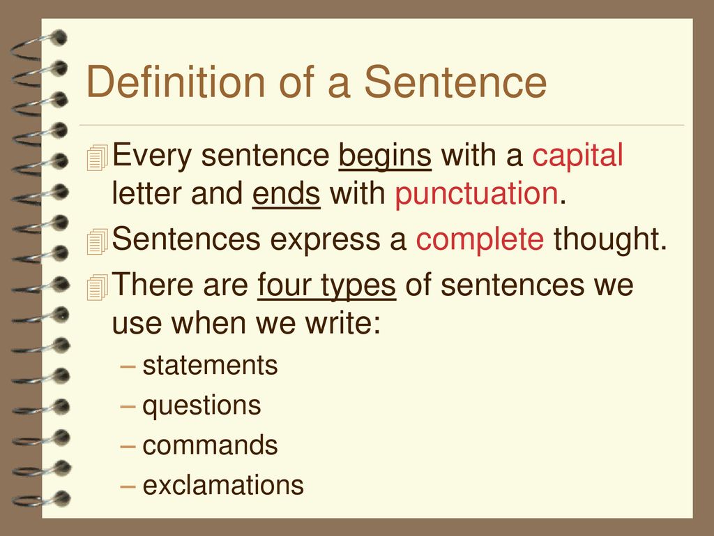 Definition of a Sentence.