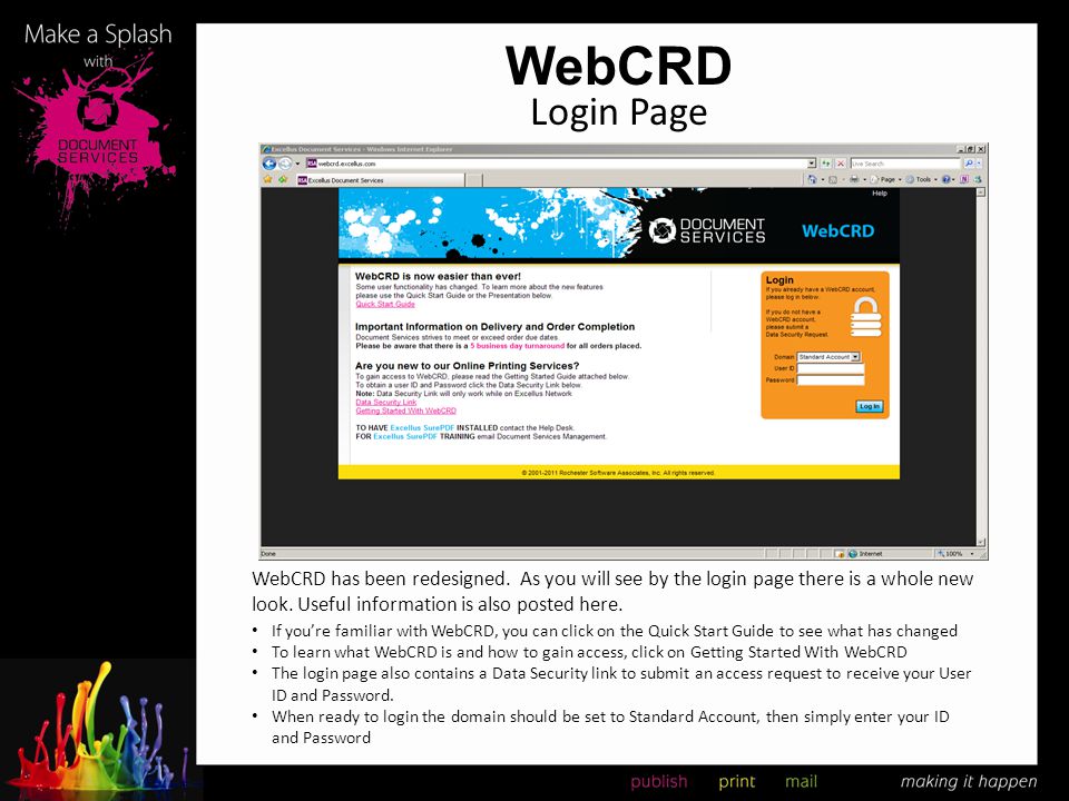 WebCRD Login Page. WebCRD has been redesigned. As you will see by the login page there is a whole new look. Useful information is also posted here.