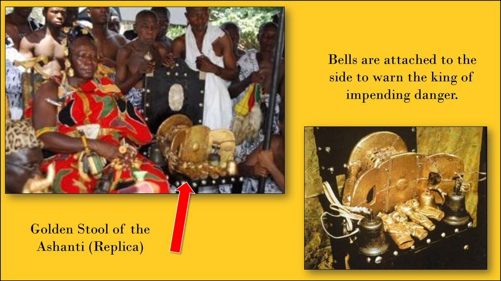 Bells are attached to the side to warn the king of impending danger.