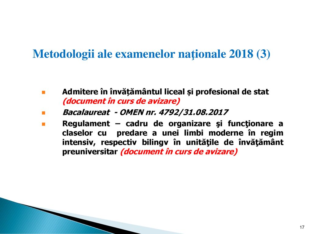 Metodologii ale examenelor naţionale 2018 (3)