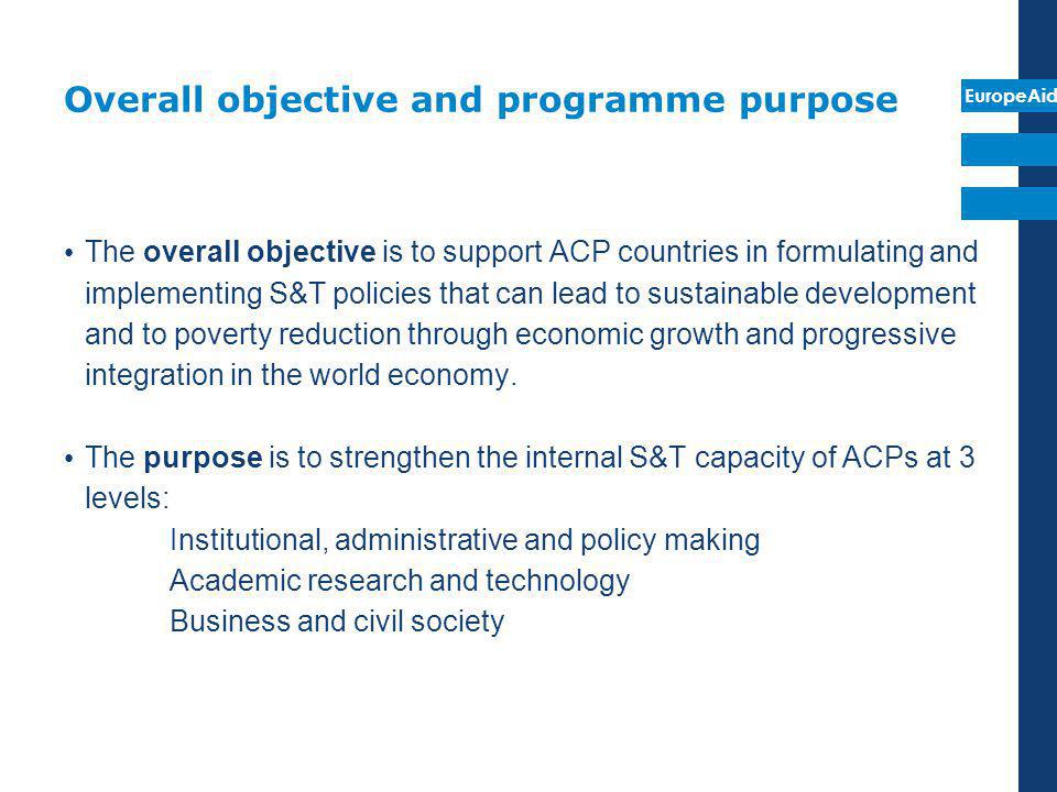 Overall objective and programme purpose