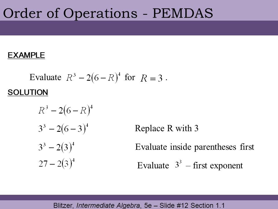 Order of Operations - PEMDAS