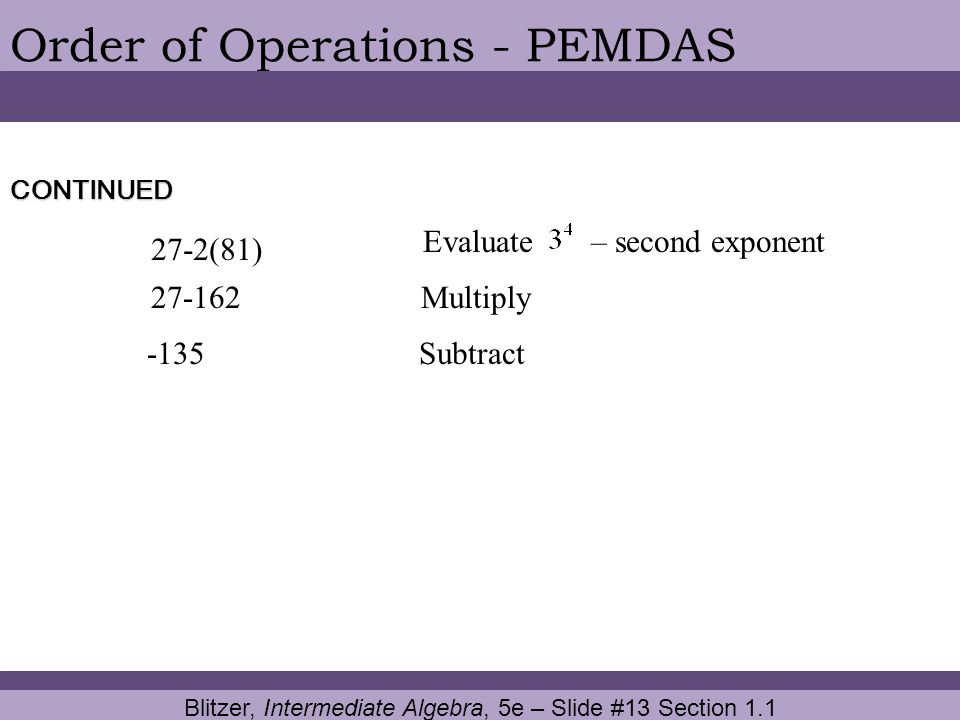 Order of Operations - PEMDAS