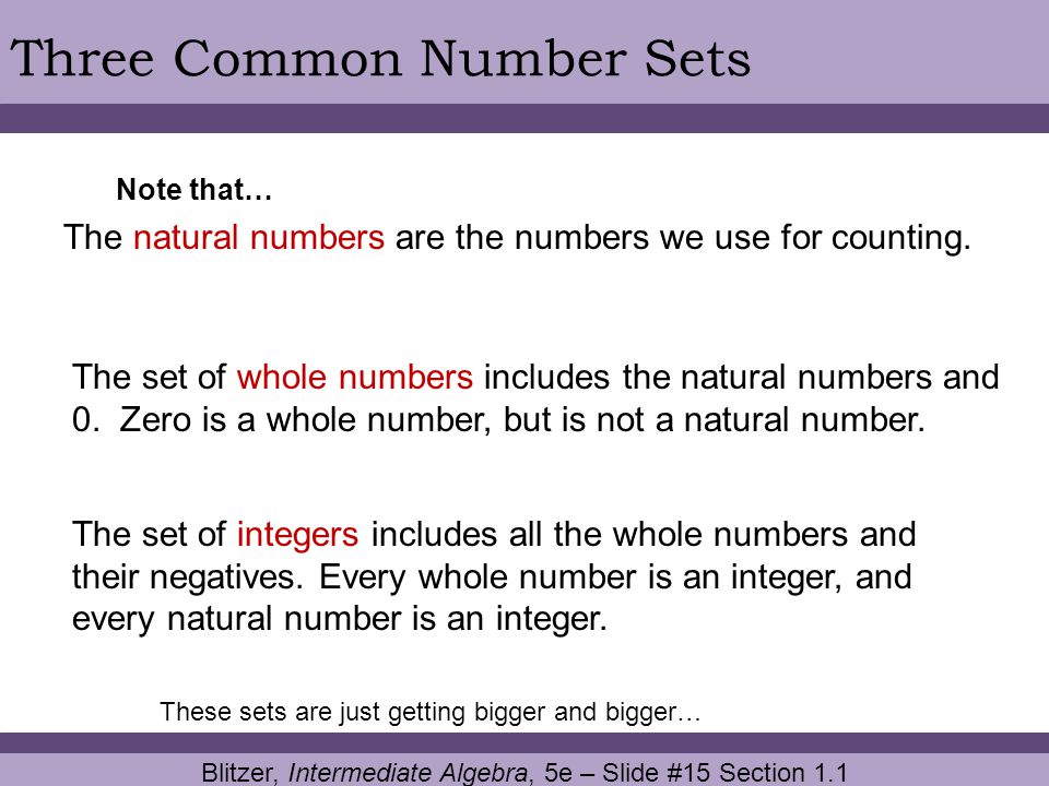 Blitzer, Intermediate Algebra, 5e – Slide #15 Section 1.1
