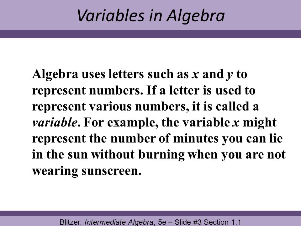 Blitzer, Intermediate Algebra, 5e – Slide #3 Section 1.1