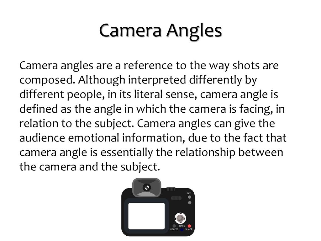 Camera Shots and Angles - ppt download